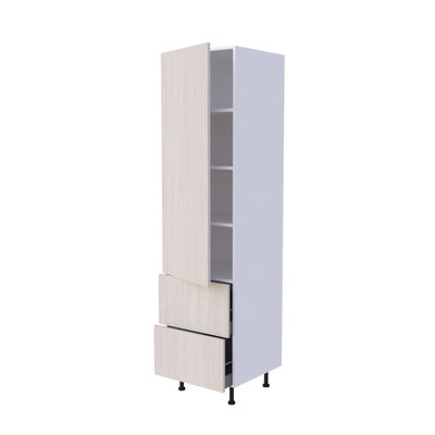 Colonne de cuisine 60x235cm avec 1 porte et 2 casseroliers, rangement grande hauteur sur mesure