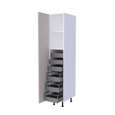 Colonne de cuisine 40x215cm 1 porte et 6 tiroirs intérieurs, rangement denrées sur mesure