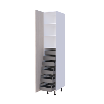 Colonne de cuisine 40x235cm 1 porte et 6 tiroirs interieurs, rangement reserves sur mesure