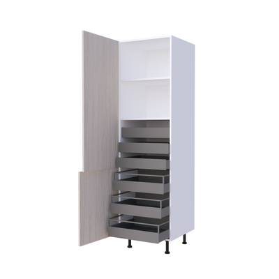 Colonne de cuisine 60x215cm 1 porte et 6 tiroirs intérieurs, rangement sur mesure