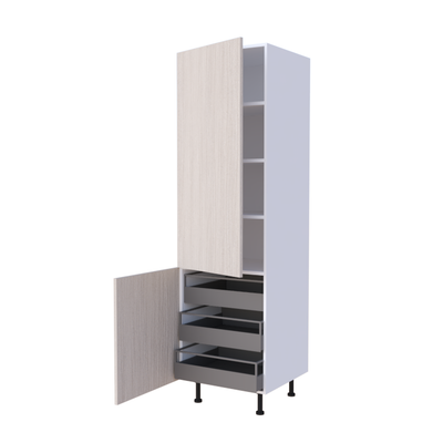 Colonne de cuisine 2 portes 3 tiroirs 60x215cm, rangement réserve sur mesure