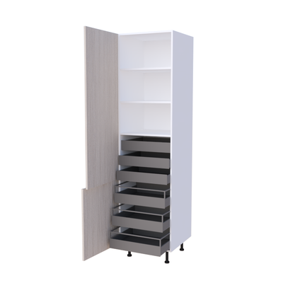 Colonne cuisine 2 portes 6 tiroirs 60x235cm, rangement provisions sur mesure