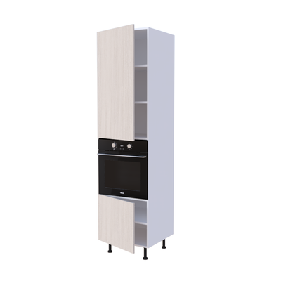 Colonne four encastrable 60x235cm avec 2 portes de rangement, meuble cuisine sur mesure