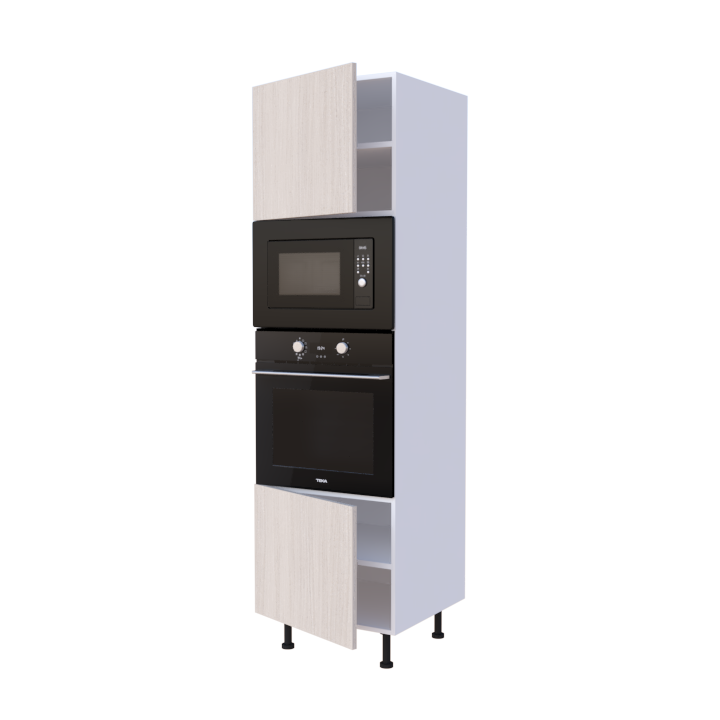 Colonne four et micro-onde encastrable 60x215cm avec 2 portes, cuisine sur mesure