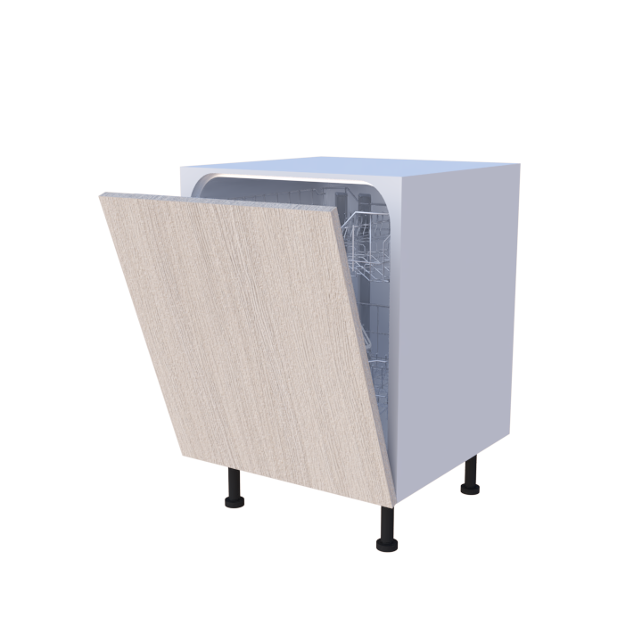 Façade lave-vaisselle encastré 60x70cm chêne blond clair, cuisine bois naturel sur mesure