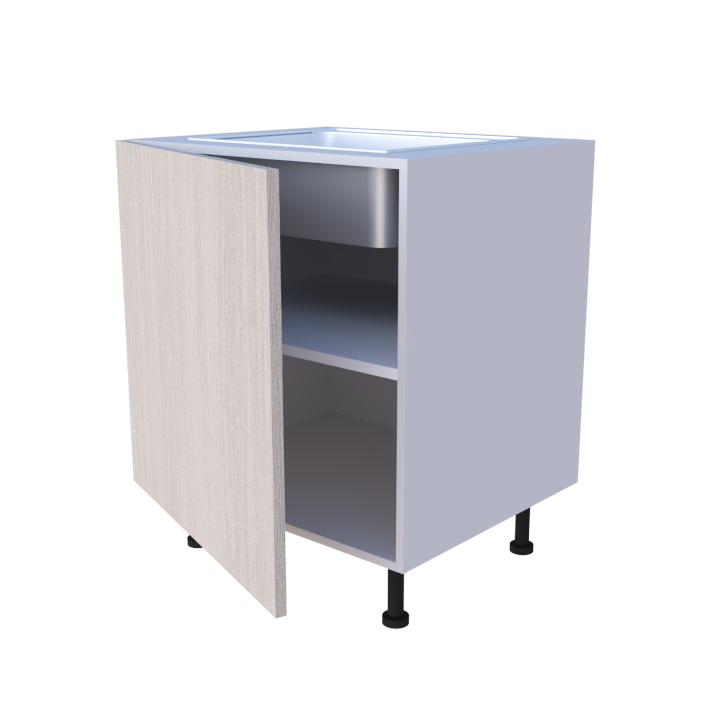 Meuble bas évier 1 porte 70cm avec tablette intérieure, cuisine sur mesure