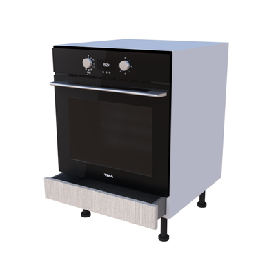 Meuble bas four avec tiroir 60x85cm en chêne blond clair, cuisine sur mesure