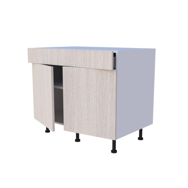 Meuble bas cuisine 2 portes 1 tiroir 100x85cm, rangement sur mesure fabrication française