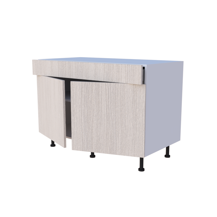 Meuble bas cuisine 2 portes 1 tiroir 120x85cm, rangement sur mesure fabrication française