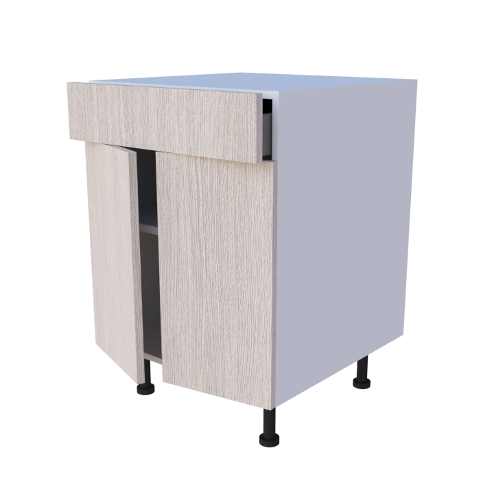 Meuble bas cuisine 2 portes 1 tiroir 60x85cm, rangement sur mesure fabrication française