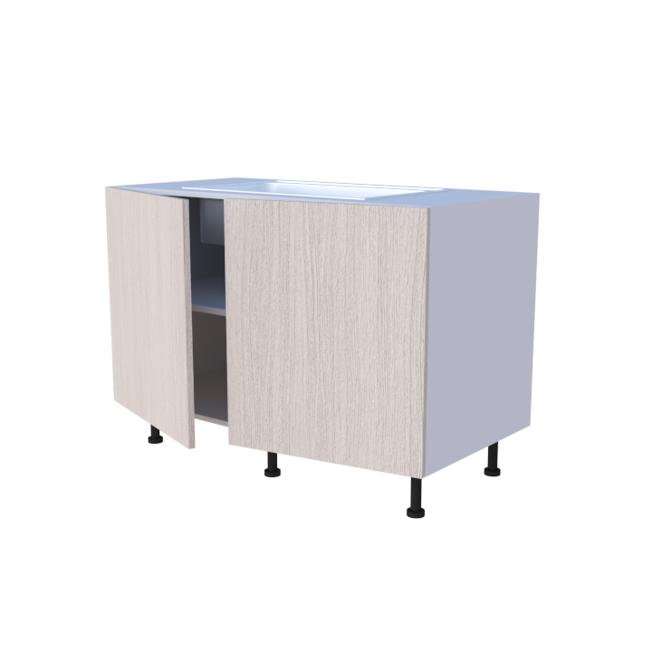 Meuble bas évier 2 portes 120x85cm, rangement cuisine sur mesure fabrication française