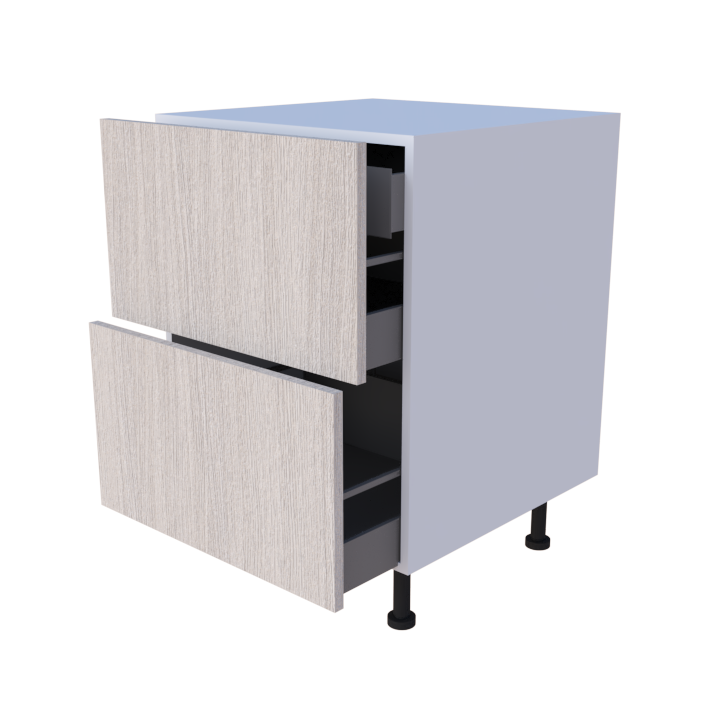 Meuble bas casserolier 60cm 2 tiroirs coulissants cuisine sur mesure fabrication française