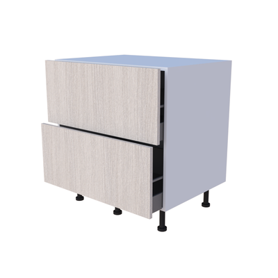 Meuble bas 2 casseroliers 80cm avec tiroirs, grand volume de rangement cuisine sur mesure