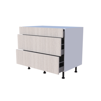 Meuble bas 3 casseroliers 100x85cm avec tiroirs, grand volume de rangement cuisine