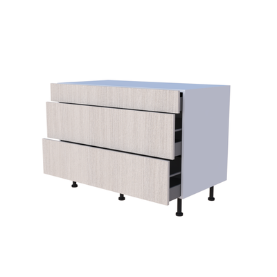 Meuble bas 3 casseroliers 120cm cuisine, grand volume de rangement sur mesure
