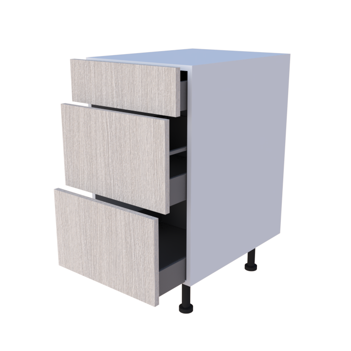 Meuble bas 3 casseroliers 45x85cm, grand volume de rangement pour cuisine sur mesure