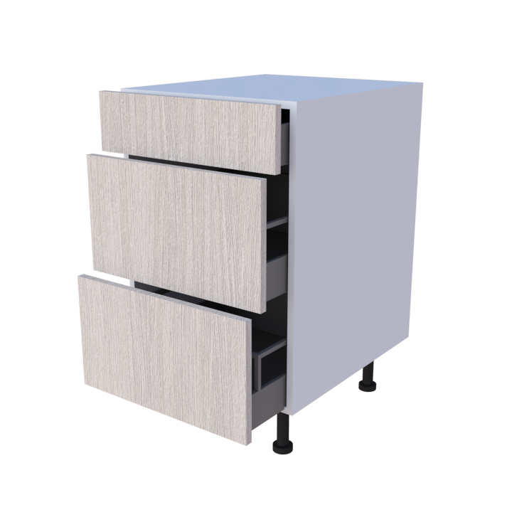 Meuble bas 3 casseroliers 50x85cm avec tiroirs, rangement cuisine sur mesure