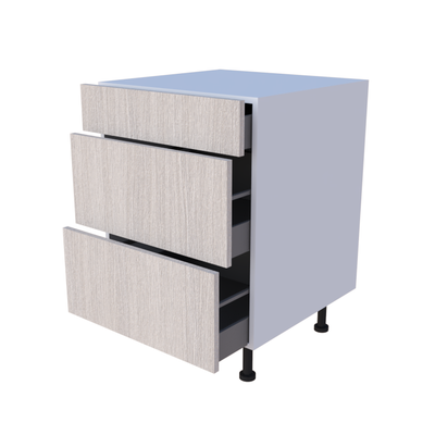 Meuble bas 3 casseroliers 60cm hauteur 85cm, grand volume rangement cuisine sur mesure