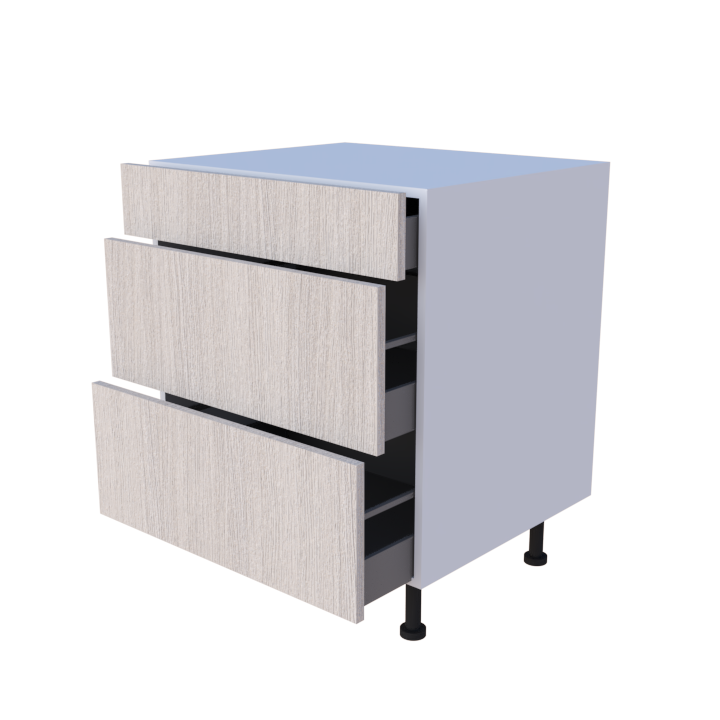 Meuble bas 3 casseroliers 70x85cm avec tiroirs, grand volume de rangement cuisine