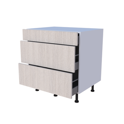 Meuble bas 3 casseroliers 80cm avec tiroirs, grand volume de rangement cuisine sur mesure