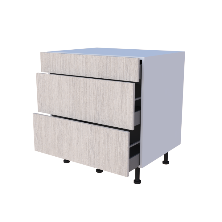 Meuble bas 3 casseroliers 80cm avec tiroirs, grand volume de rangement cuisine sur mesure