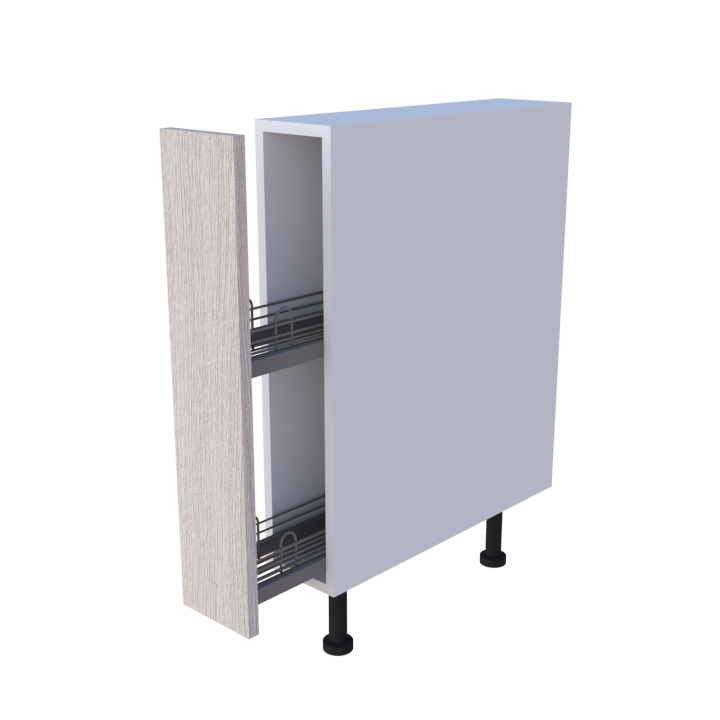 Meuble bas épicier 15x85cm avec porte extractible et panier, cuisine sur mesure