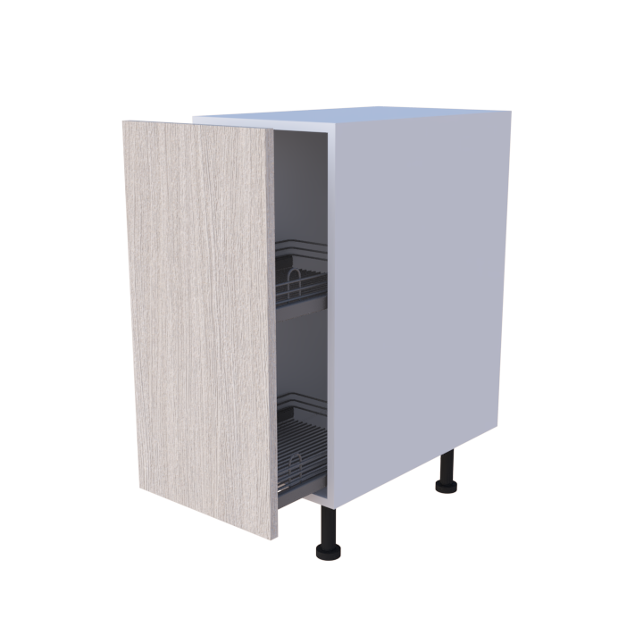Meuble bas épicier 35x85cm avec porte extractible et panier, cuisine sur mesure