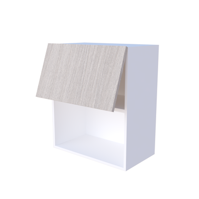 Meuble haut abattant 60x70cm pour micro-ondes, niche intégrée et rangement, cuisine sur mesure
