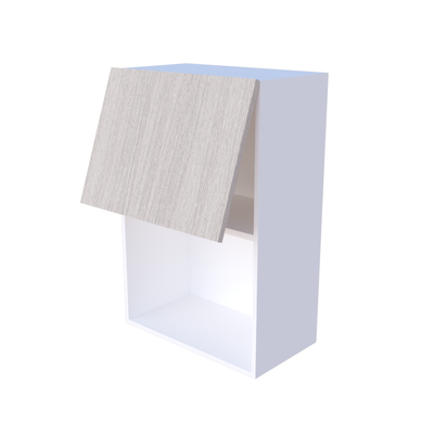 Meuble haut abattant micro-ondes 60x90cm avec niche intégrée, rangement cuisine sur mesure