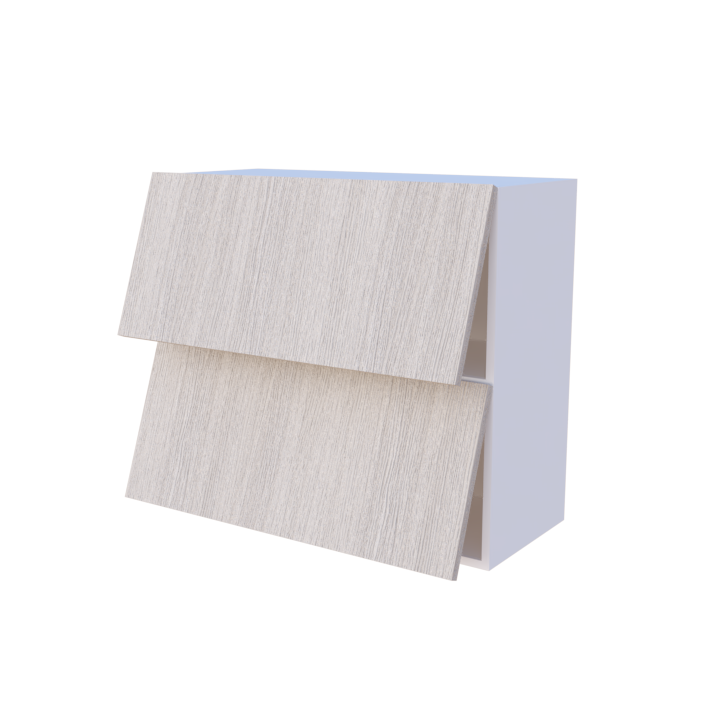 Meuble haut cuisine abattant 2 portes 80x70cm, rangement accessible sur mesure