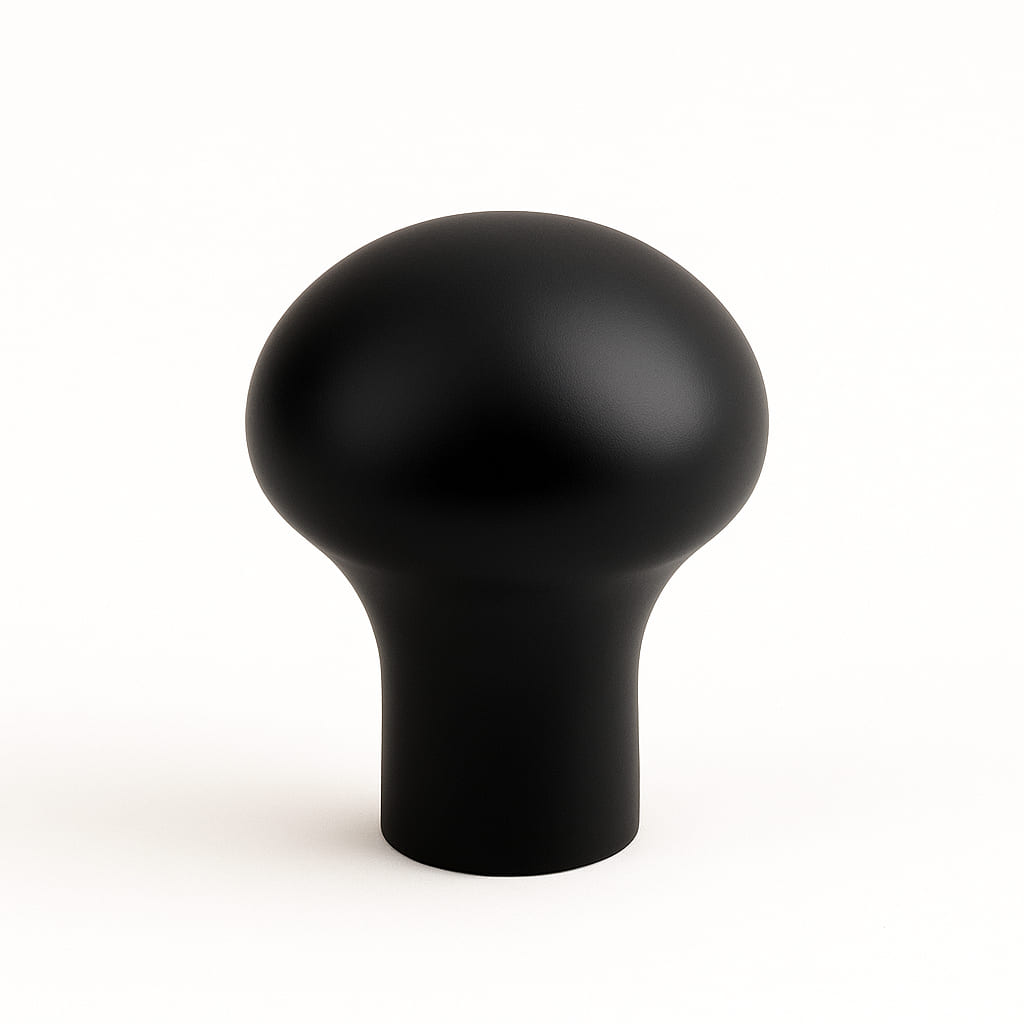 Poignée bouton 25mm métal noir mat, quincaillerie de meuble cuisine sur mesure