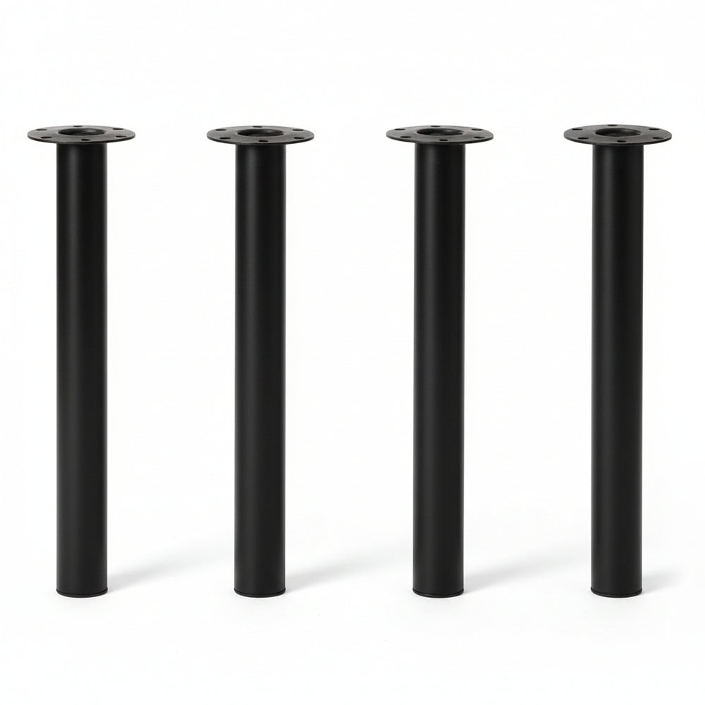 Pied de table cylindrique acier noir mat Ø60x900mm, vendu à l'unité vis incluses