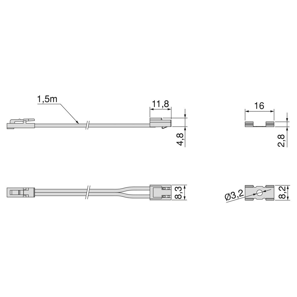 Câble avec Connecteur Invisible pour Luminaire LED