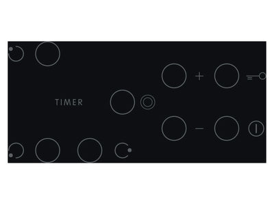 Plaque vitrocéramique INDESIT RI360C : 3 foyers noir, 2 doubles zones et commandes sensitives