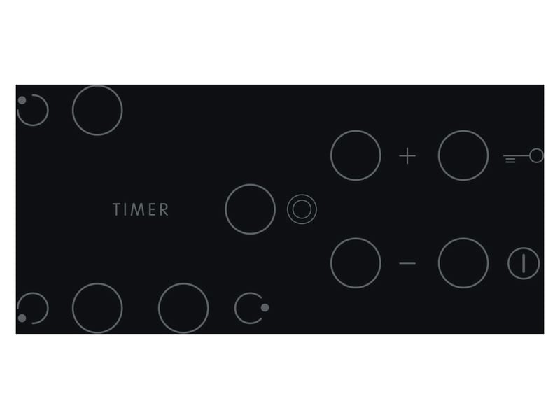 Plaque vitrocéramique INDESIT RI360C : 3 foyers noir, 2 doubles zones et commandes sensitives