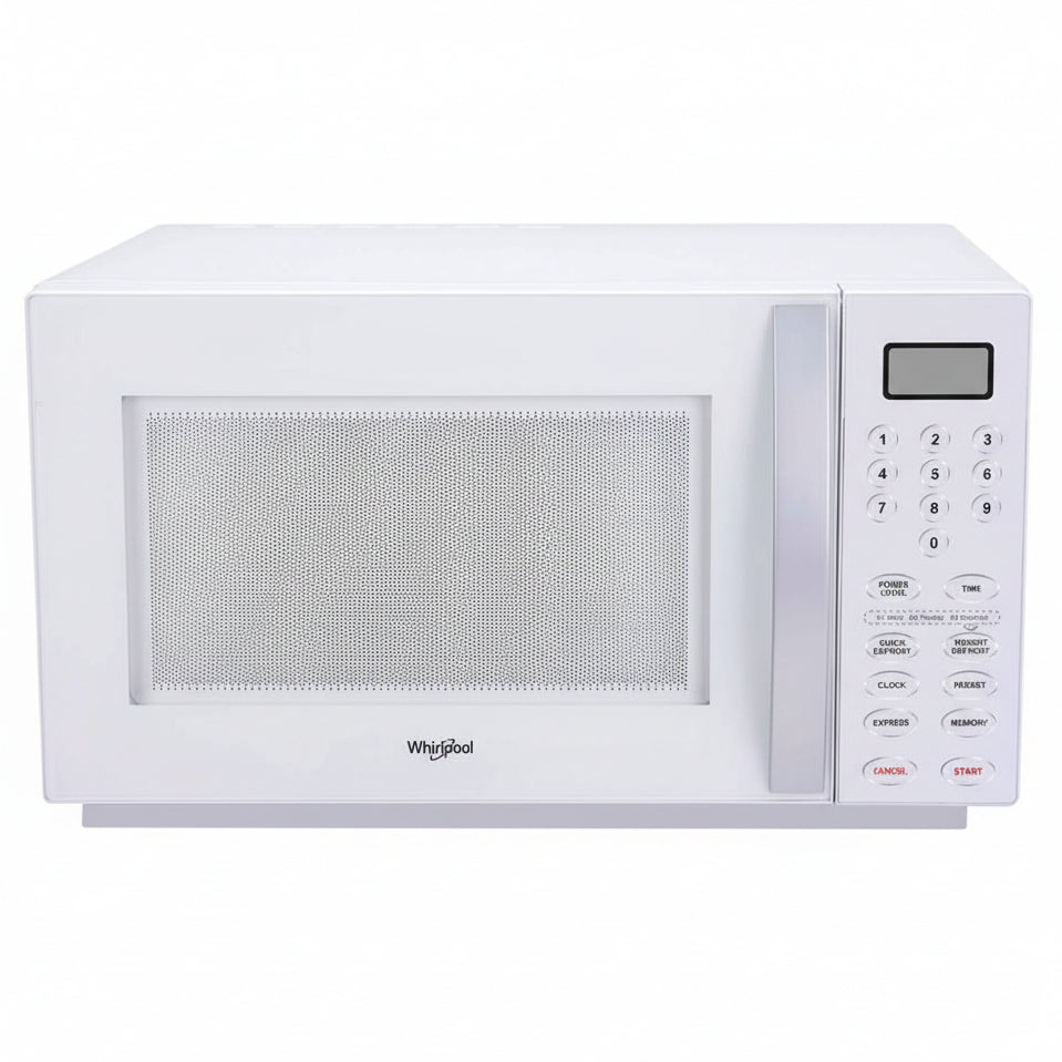 Micro-ondes posable Whirlpool 30L blanc 850W, design épuré pour cuisine moderne