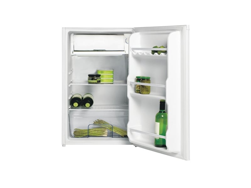 Réfrigérateur table top HYUNDAI HY-RFGC90W-001 : Keep Fresh 91 L blanc, compartiment à glaçons, porte réversible et 3 balconnets