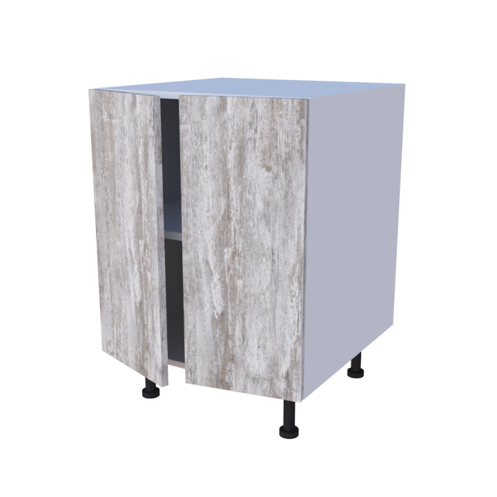 Meuble bas de rangement 2 portes - larg. 60 cm - Haut. 85cm (pieds inclus)
