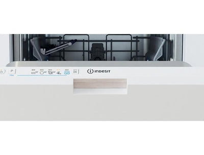 Lave-vaisselle tout intégrable INDESIT IN2IKE107 : Compact 45 cm 10 couverts, Push&Go, moteur Inverter et cuve inox