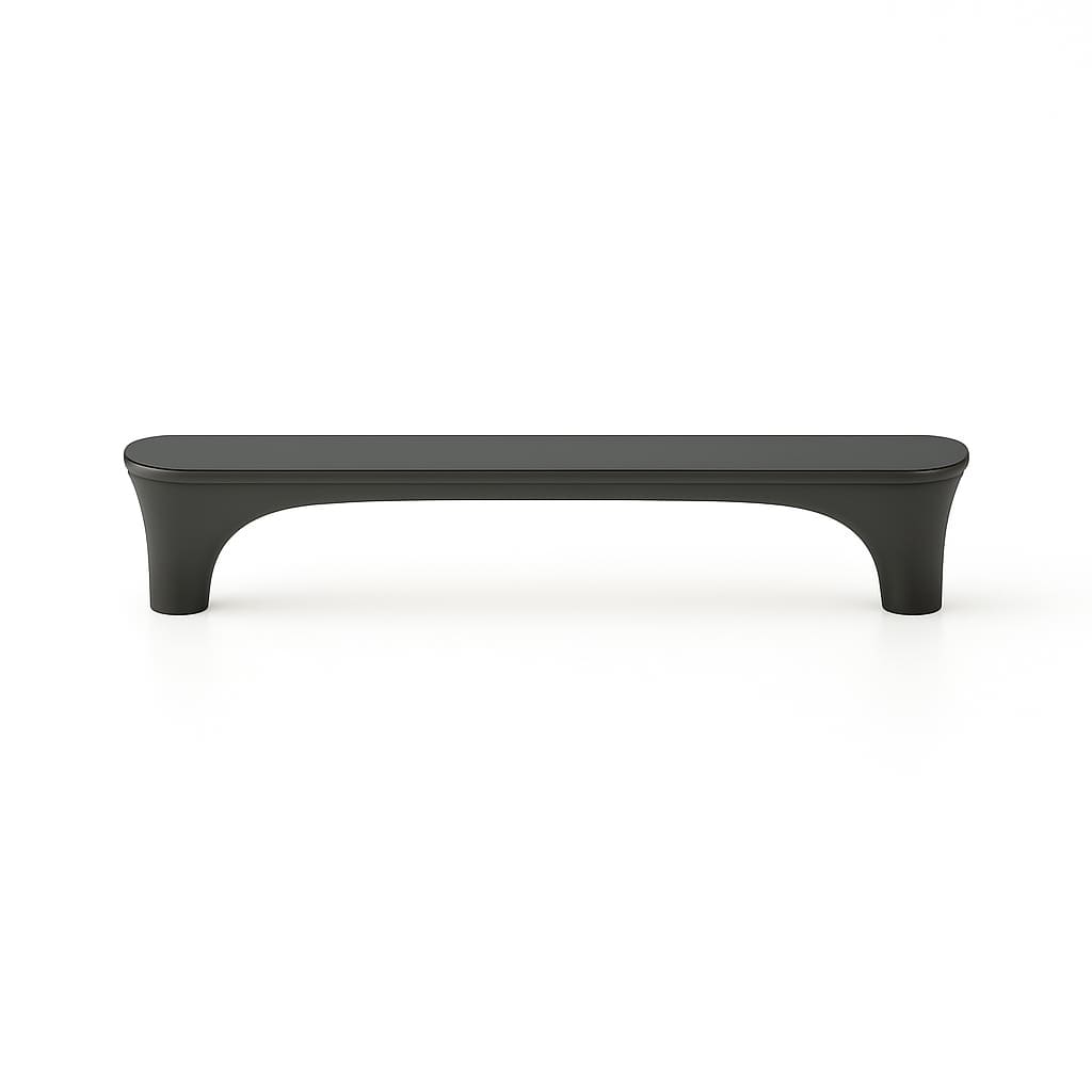 Poignée de meuble cuisine 152mm en métal anthracite mat, finition contemporaine
