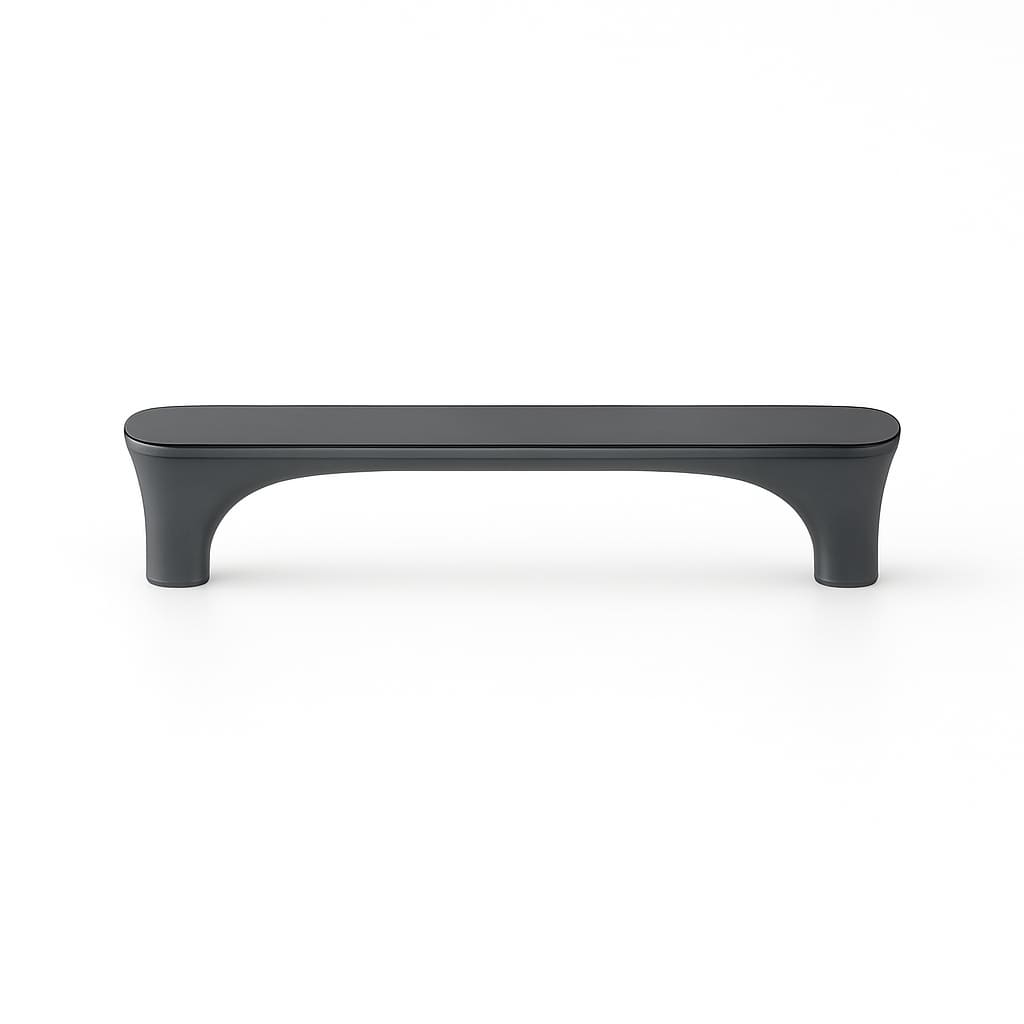 Poignée de meuble cuisine 118mm métal anthracite mat, finition contemporaine