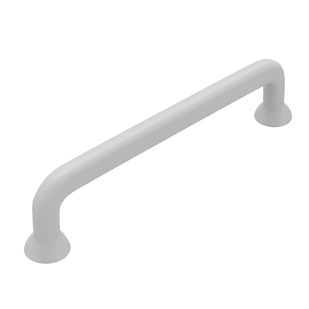 Poignée de meuble cuisine 144mm métal gris clair, finition contemporaine