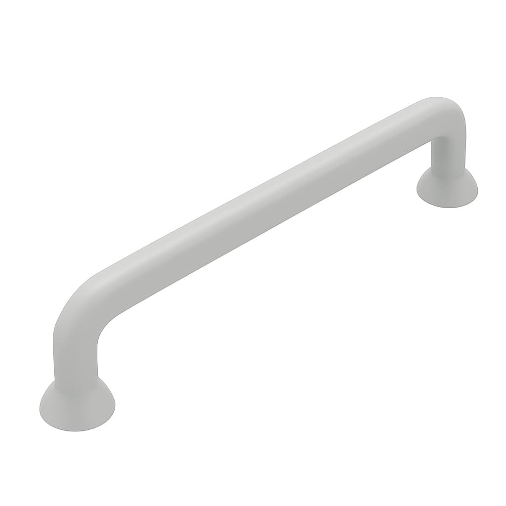 Poignée de meuble cuisine 144mm métal gris clair, finition contemporaine