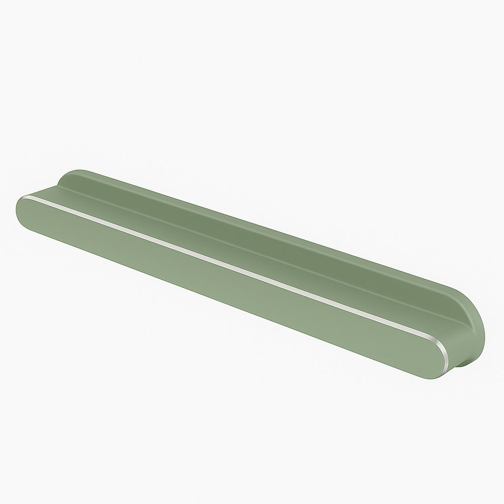 Poignée de meuble cuisine 150mm métal vert, finition contemporaine sur mesure