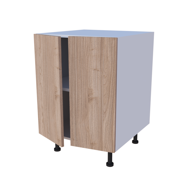 Meuble bas de rangement 2 portes - larg. 60 cm - Haut. 85cm (pieds inclus)