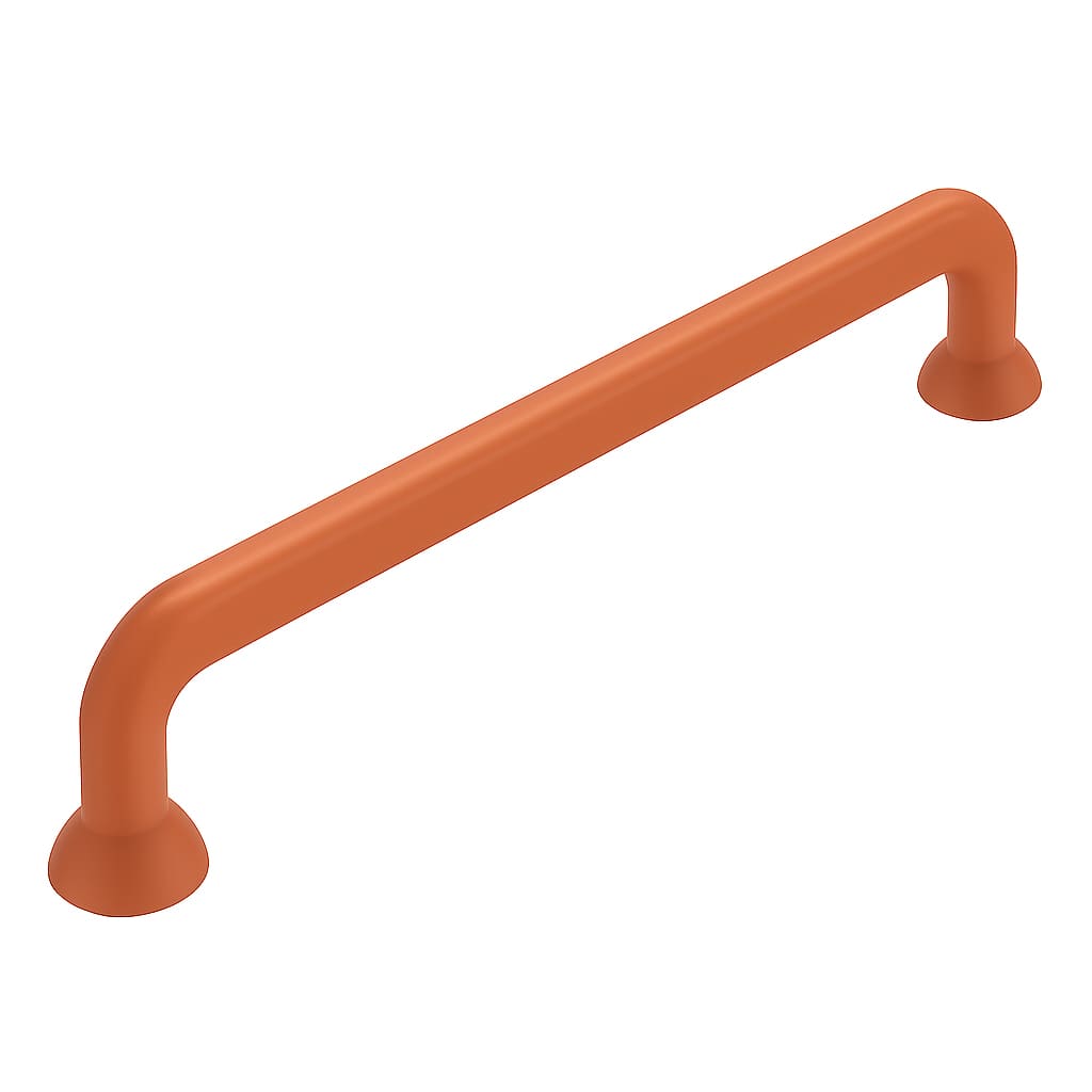 Poignée de meuble cuisine 144mm métal terracotta, finition mate contemporaine