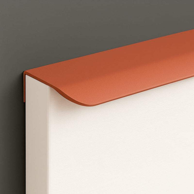 Poignée de meuble cuisine 150mm en métal terracotta, finition mate contemporaine