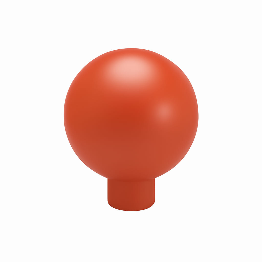 Poignée bouton ronde 24mm en métal coloris terracotta pour meuble de cuisine