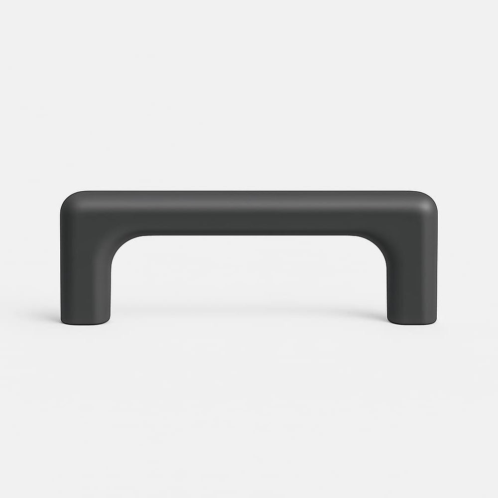 Poignée de meuble cuisine 106mm en métal anthracite, finition contemporaine