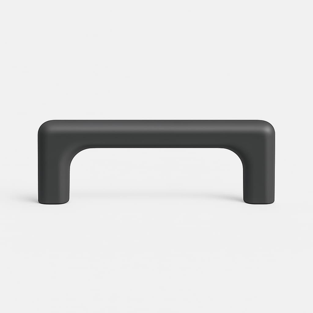 Poignée de meuble cuisine 106mm en métal anthracite, finition contemporaine